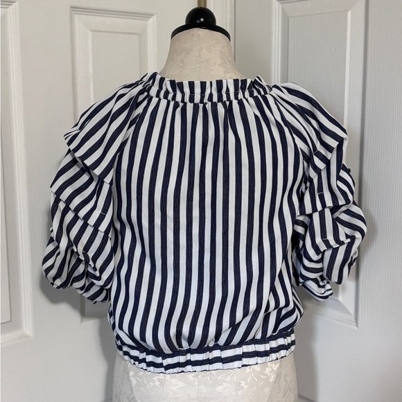 Habitual Kids Habitual Ruched Sleeve Stripe Top - Picture 3 of 5